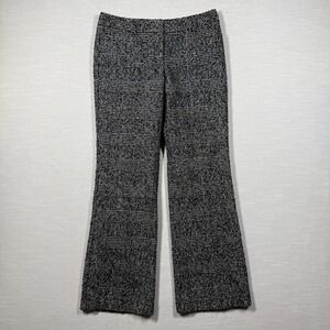 Express Pants Womens 4 Black White Tweed Design Studio Editor Flare Wool Office